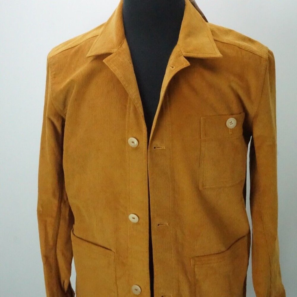 Anderson Sheppard Work Jacket Corduroy Coat Ochre Sz XXS Brand New